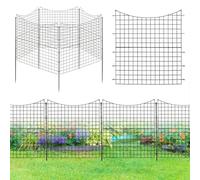 TANGZON Garden Fence, Rustproof Metal Wire Fencing Panel Border with 360° Rotatable Connectors, Decorative Animal Barrier Landscape Flower Edging (5 Pack, Total 14ft x 51in)
