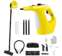 TANGZON Handheld Steam Cleaner, 1500W Pressurized Steamer with 400ml Tank, Safety Lock, Extension Tubes & 14 Accessories, Multi-Surface Steam Cleaner for Kitchen Bathroom Floor Window (Yellow)