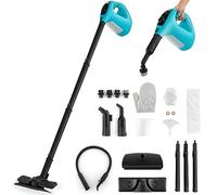 TANGZON Handheld Steam Cleaner, 1500W Pressurized Steamer with 400ml Tank, Safety Lock, Extension Tubes & 14 Accessories, Multi-Surface Steam Cleaner for Kitchen Bathroom Floor Window (Blue)