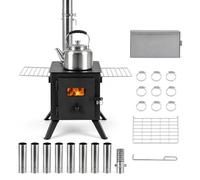 TANGZON Hot Tent Stove with Ash Tray, Wood Burning Camping Stove