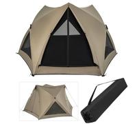 TANGZON Instant Pop-up Camping Tent for 4-6 People, 6-Sided Family Tent with Removable Rainfly, Skylight, Mesh Windows, Easy Setup Portable Shelter with Carrying Bag for Backpacking Hiking Travel