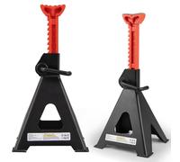 TANGZON Jack Stands, 2PCS Axle Stands Support with Adjustable Heights, Heavy Duty Base & Handle Lock, 1 Pair SUV Sedan Coupe UTV Vehicle Lifting Garage Stands (52800LBS/24 Tonnes, Red + Black)