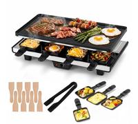 TANGZON Raclette Grill for 8, Electric Table Grill with 8 Pans