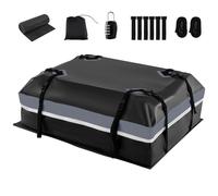 TANGZON Roof Rack Cargo Basket, 425L/595L Waterproof Rooftop Cargo Carrier with Luggage Lock, Reflective Straps, Door Hooks & Anti-Slip Mat, Universal Rack Carrier Fit All Vehicles (425L-Grey)