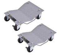 TANGZON Set of 2 Car Wheel Dollies, Heavy Duty Tyre Skates for Garages | 680 kg Capacity Each, 1360 kg Combined, Steel Plates, Swivel Castors with Brakes, Carry Handles, 41 × 30 cm Platforms