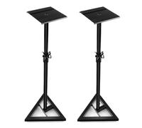 TANGZON Studio Speaker Stands (Pair), 6-Position Height Adjustable Monitor Stands with Non-skid Padding Stickers, Safety Pin & Wire Clamp, Heavy Duty Metal Tripod Floor Speaker Stand