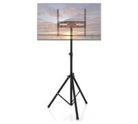 TANGZON Tripod TV Stand, 5-Position Height Adjustable & Swivel TV Floor Stand with Non-Slip Foot Pads for 21-47 Inch LED LCD OLED Screen, Foldable Universal TV Display Pedestal Stand