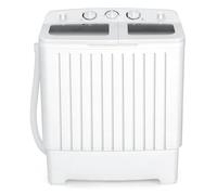 TANGZON Twin Tub Washing Machine, 8KG Portable Washing Machine and Spin Dryer Combo with Timer Control & Drain Pipe, Small Washers for Camping Dorms Apartments RVs (5KG Washer 3KG Drying, Grey)
