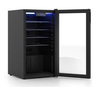 TANGZON Under Counter Beverage Cooler, 116 Can 78L Drinks Fridge with Adjustable Thermostat, Reversible Glass Door, Adjustable Shelves & LED Light, Freestanding Home Bar Office Mini Wine Beer Fridge