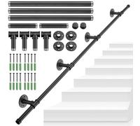 Tanice Stair Handrail, Hand Rails Stairs, 1.5M Handrails for Stairs, Black Banister Rails, Industrial Pipe Clothes Rail, Outdoor Indoor Industrial Pipe Stair Banister for Elder and Child