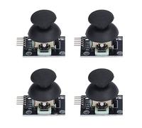 TANIQIACA 4 Pack 5 Pin PS2 Dual Axis XY Joystick Module Analog Game Control Sensor With Z Axis Push Button Compatible With DC 3.3V-5V