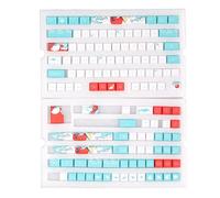 TANIQIACA Cartoon Whale Style PBT Keycaps, 128 Keys Fadeless, Easy Installation for Mechanical Keyboard, Colorful DIY Keycaps Set