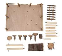 TANIQIACA Hamster Genuine Wooden Living Climbing System, Hamster Wood Playground Set, Environmentally Friendly Pet Toy, Manual Installation, Enhance Athletic Ability, Suitable for Small Pet