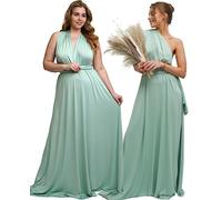 Taniri Bridesmaid Dress Infinity Dress Floor Length Maxi Wrap Convertible Wedding Dress Multiway Dress Long Party Prom Dress - Green - One Size