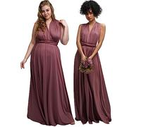 Taniri Infinity Dress - Convertible Multiway Maxi Long Transformer Gown Dress - Bridesmaid, Bridal Party, Wedding, Rosewood, Large