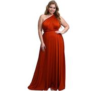 Taniri Infinity Dress - Convertible Multiway Maxi Long Transformer Gown Dress - Bridesmaid Bridal Party Wedding - Strap Wrap, Rust, One size