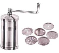 Tanish Trading Stainless Steel Sev Sanch Maker,Pasta Maker, Stainless Steel Namkeen Bhujiya Sevaiya Sev Chakli Gathiya Sancha Murukku Grater Cookies Maker with 6 Jalis (silver)