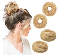 Tanjet Hair Scrunchie Hair Scrunchie Hair Scrunchie with Gold Reflections Honey Wave Hair Scrunchie Elastic 100% Human Hair Scrunchie for Preschoolers (#12/#P12/613, Golden Reflections, Honey)