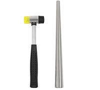 Tanjin Jewelry Rubber Hammer with Stainless Steel Ring Mandrel Sizer Set Double Face Hammer Jewelers Making Tool