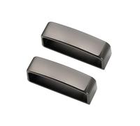 TANJUN 2pcs Belt Loop Keepers 1 1/2" (37mm-39mm) Metal Belt Loops Anti-Slip Frosted Black Men's Belt Buckle Accessories, Black, Large
