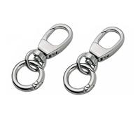 TANJUN Metal Spring Snap Hooks Clip,Swivel Buckles Set, Trigger Spring Keyring Buckle for DIY Key Chains, Bags, Purses, Silver, 1 Count (Pack of 1)