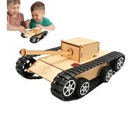 Tank Assembly Toy - Diy Wooden Scientific Crawler Vehicle Model for Kids, Manual Assembly Electric Engineering Kit for Learning Mechanics and Robotics, for Boys and Girls, 7.87in