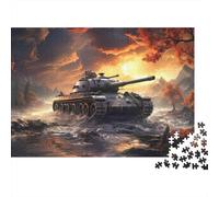 Tank Battle Scene 1000 Piece Jigsaw Puzzle Paper for Adults War Landscape Puzzle Game Home Decoration 70x50cm/1000pcs