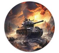 Tank Battle Scene 1000 Piece Jigsaw Puzzle Paper for Adults War Theme Puzzle Game 1000pcs (67.5x67.5cm)