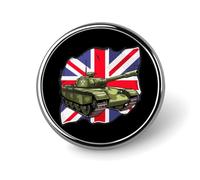 Tank British Flag WW2 Tanks Round Badges Personalized Button Brooch Lapel Pins for Clothing Decoration