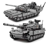 Tank Building Block Toy Set, Military Leopard 2 Historical Collection Model Building Kit with 4 Soldier Figures,Building Toy for Boys 8+ and Adult