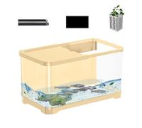 Tank - Complete Aquarium with | AS ABS Creative Fish Tank with Basket, Portable Aquarium Filter Pump Heating Light for Jellyfish, , Shrimps,