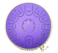 Tank Drum 14 inch 15 Note Carbon Steel Tongue Drum Handpan Drum Yoga Meditation Percussion Instrument Beginner's Musical Gift (Color : Purple)