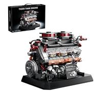 Tank Engine Kit Kits, Military Tiger Tank Engine Model Kit with LED Lighting - Build Your Own Engineering Kit, STEM Project for Adults and Teens (1236 Pieces)