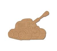 Tank Pre Marked Shape 1 - Premium MDF & Plywood Embellishments Laser Cut Craft Shapes for Scrapbooking, Card Making, DIY Decor, Weddings & Personalized Projects