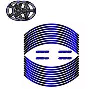 Tank Protector Motorcycle Decorative Rim Stickers Decal for Kawasaki Z650 17 Inch Wheel Hub Sticker Reflective Front and Rear Decal(Blue)