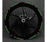 Tank Protector Motorcycle Hub 17 Inch Wheels Stickers for KAWASAK for Ninja 250 400 650 Z1000 Z800 Z900 Z250 Rims Reflective Character Decal(Green)