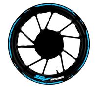 Tank Protector Motorcycle Stickers Decals 17" Wheel Decals for Suzuki SV650S SV650 S Reflective Stickers Rim Stripes Accessories(Blue)