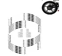 Tank Protector Motorcycle Universal Wheel Hub Reflective Stickers for Kawasaki H2 Rim Stripe Decals Decoration Accessories(White)