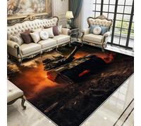 Tank Rug - War Military Army Small Rugs for Bedroom 50x80, Men Cave Floor Mat Soft Washable Non Slip Indoor Mats