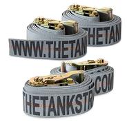 Tank Straps Motorcycle Tie Down Straps (4pk) - 10.000 lb Webbing Break Strength 2'' x 10' Super Heavy Duty Endless Tie Downs with Ratchet Strap