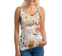 Tank Top, Cherry Blossom Women's Vest, Sleeveless Workout Tops Sport Vest