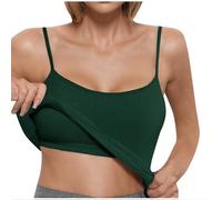 Tank Top for Women UK Clearance Spaghetti Strap Camisole Tops with Built in Bra Sleeveless Vest Cami Round Neck Summer Tops Casual Slim Fit T-Shirt Ladies Sexy Ribbed Knit Vests Blouse Undershirt