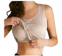 Tank Top for Women with Built in Bra Summer Modal Padded Bra Cotton Basic Tanks Workout Yoga Camisole Top Undershirt, 15# Cream, M