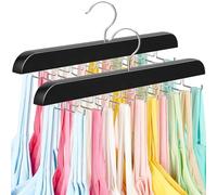 Tank Top Hanger with Premium Wood, 24 Large Capacity, Space Saving,360 Degree Rotating, Foldable Metal Hooks, Tank Tops