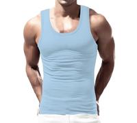Tank Top Men Slim Fit Round Neck Training Muscle Sleeveless Tshirt Regular Fit Gym Tank Tops Wicking Workout Vests Quick Dry Basic Undershirts Breathable Summer Vest Tops Plain Sports Vests