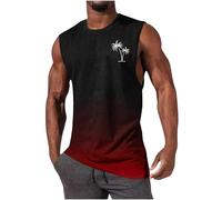 Tank Top Men UK Sale Clearance,Mens Gym Vest Tops Tropical Printed Bodybuilding Muscle Workout Graphic Vests Summer Casual Crewneck Fitness Athletic Beach Holiday Tees Sleeveless T Shirt