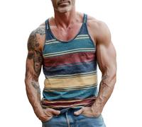 Tank Top Men's Sports Undershirt Striped Coloured Vest Fitness Jogging Sports Training Shirt Lightweight Comfortable Sleeveless Summer Shirt Sleeveless Crew Neck Airy Muscle Shirt, Z-hot pink, XXXXXL
