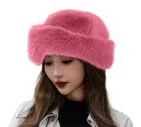 Tank Top Padded Thickened Warm Faux Hat Luxury Mongolian Faux Mink Hat for Women Versatile New Winter Hat for Women and Girls Wool Hat Men, pink, One Size