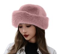 Tank Top Padded Thickened Warm Faux Hat Luxury Mongolian Faux Mink Hat for Women Versatile New Winter Hat for Women and Girls Wool Hat Men, red, One Size