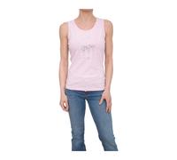 Tank Top With Rhinestone Logo - female - Fracomina - Sleeveless Tops - Pink - XL - Tops XL